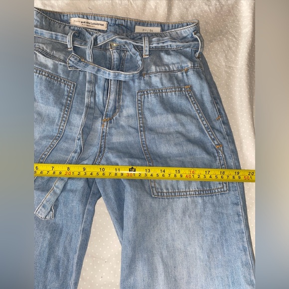 Anthropologie Pilcro High Rise Super Wide Button Leg Jean Lightweight Boho Sz 25 - Picture 4 of 13